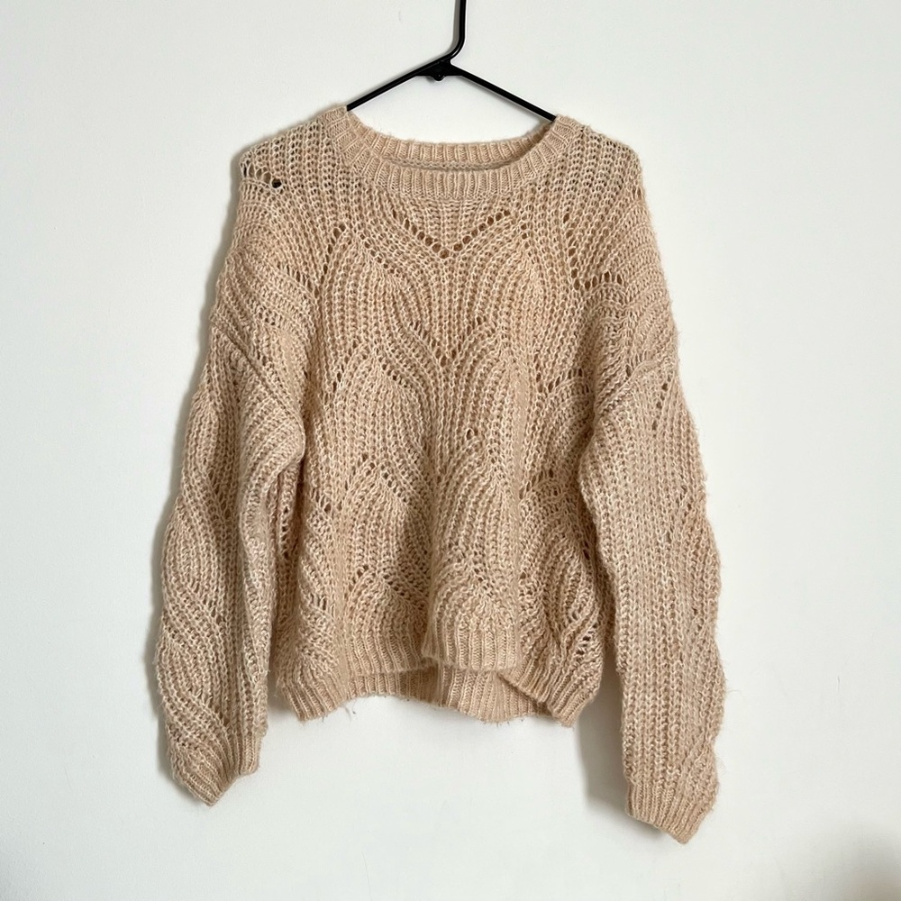 Light tan loose boxy fit knit sweater
